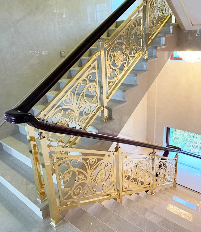 Barandilla de escalera decorativa de metal con corte por láser